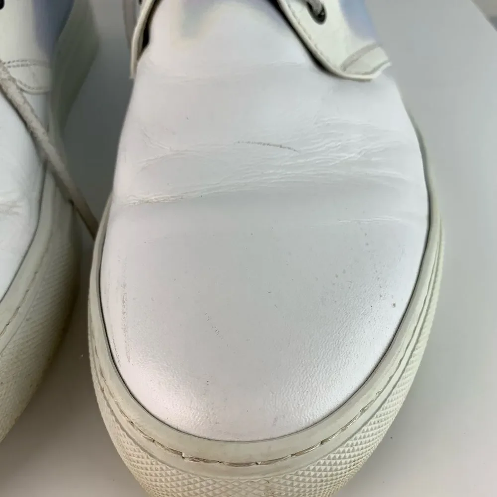 Del Toro men’s white blue leather hi-top chukka lace up sneakers boots size 11